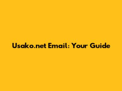 Usako.net Email: Your Guide