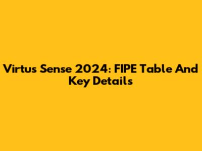 Virtus Sense 2024: FIPE Table And Key Details