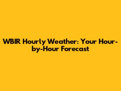 WBIR Hourly Weather: Your Hour-by-Hour Forecast